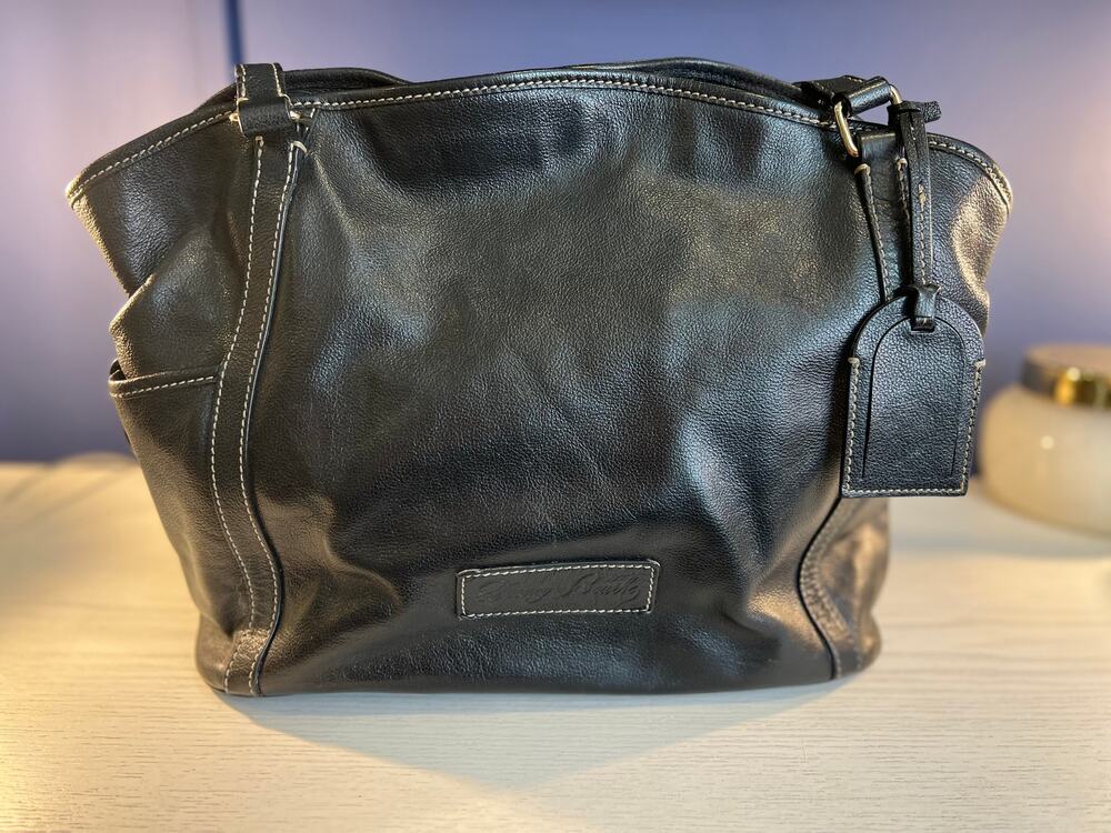Vintage Dooney & Bourke Kristen Large Tote Black  & Key Fob